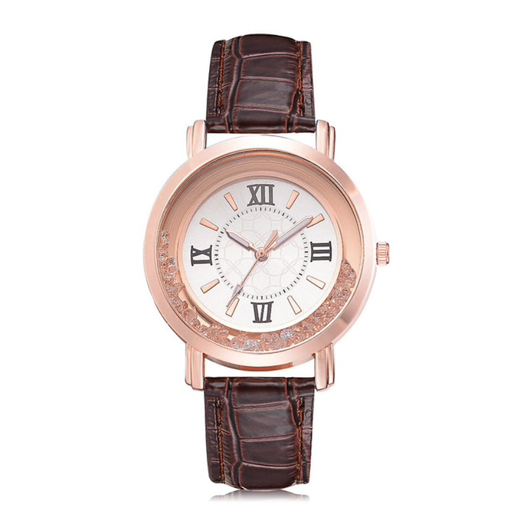 Reloj Pulsera Mujer Cristales Pulso Cuero PU 254 1