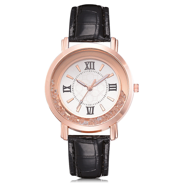 Reloj Pulsera Mujer Cristales Pulso Cuero PU 254 2