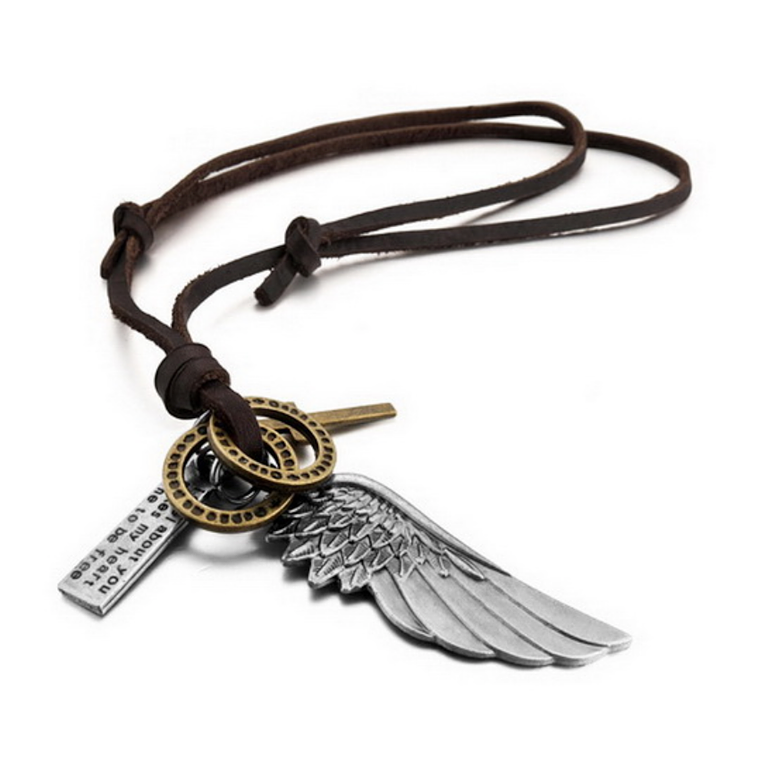 Dije Collar Cuero Ala Angel 1