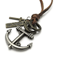 Dije Ancla Cruz Collar Cuero - Miniatura 1