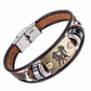 Manilla Pulsera Zodiaco Cierre Acero Cuero XY17018 - Miniatura 1