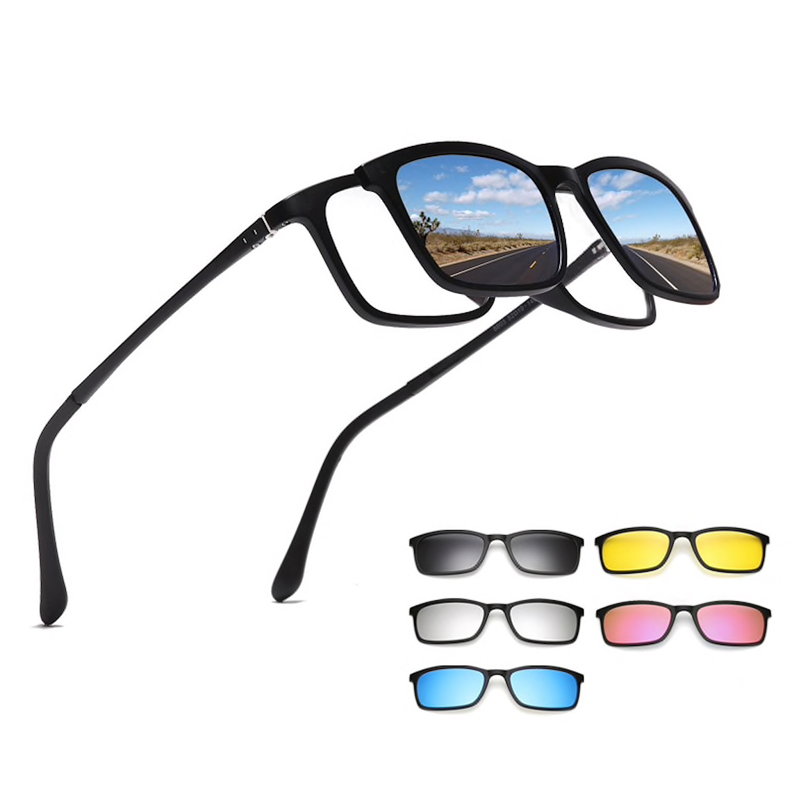 Gafas Sol Polarizadas 5 Lentes Intercambiables TR90 8803 1