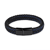 Manilla Pulsera Hombres Trenzada Cuero Acero