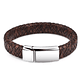 Manilla Pulsera Hombres Trenzada Cuero Acero - Miniatura 4