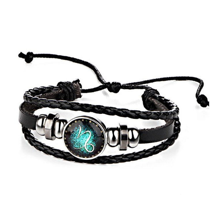 Pulsera Manilla Cuero Constelaciones Zodiaco 1