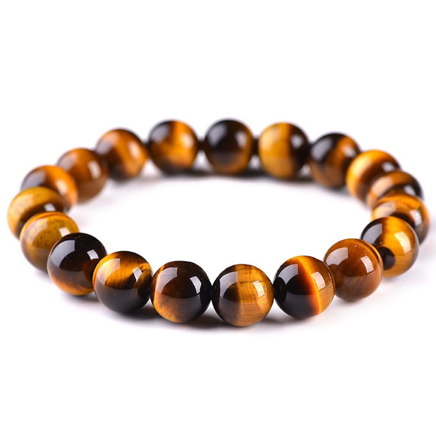 Pulsera De Piedra De Volcánica (Lava) Con Ojo De Tigre - Piña Exprés