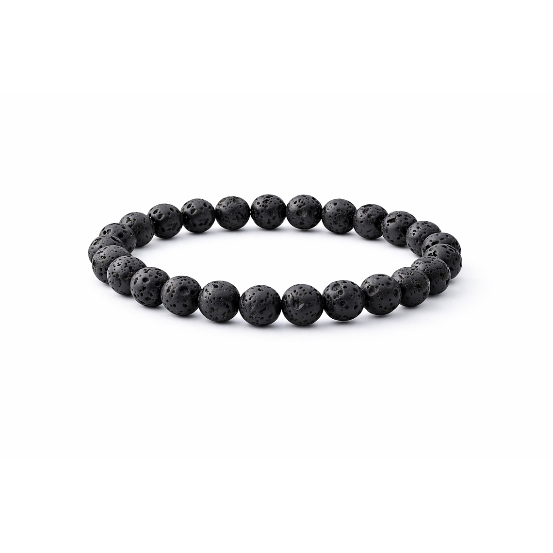 Manilla Pulsera Hombre Roca Lava Negra 8mm 1