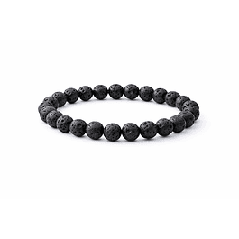 Manilla Pulsera Hombre Roca Lava Negra 8mm