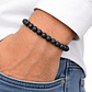 Manilla Pulsera Hombre Roca Lava Negra 8mm - Miniatura 2