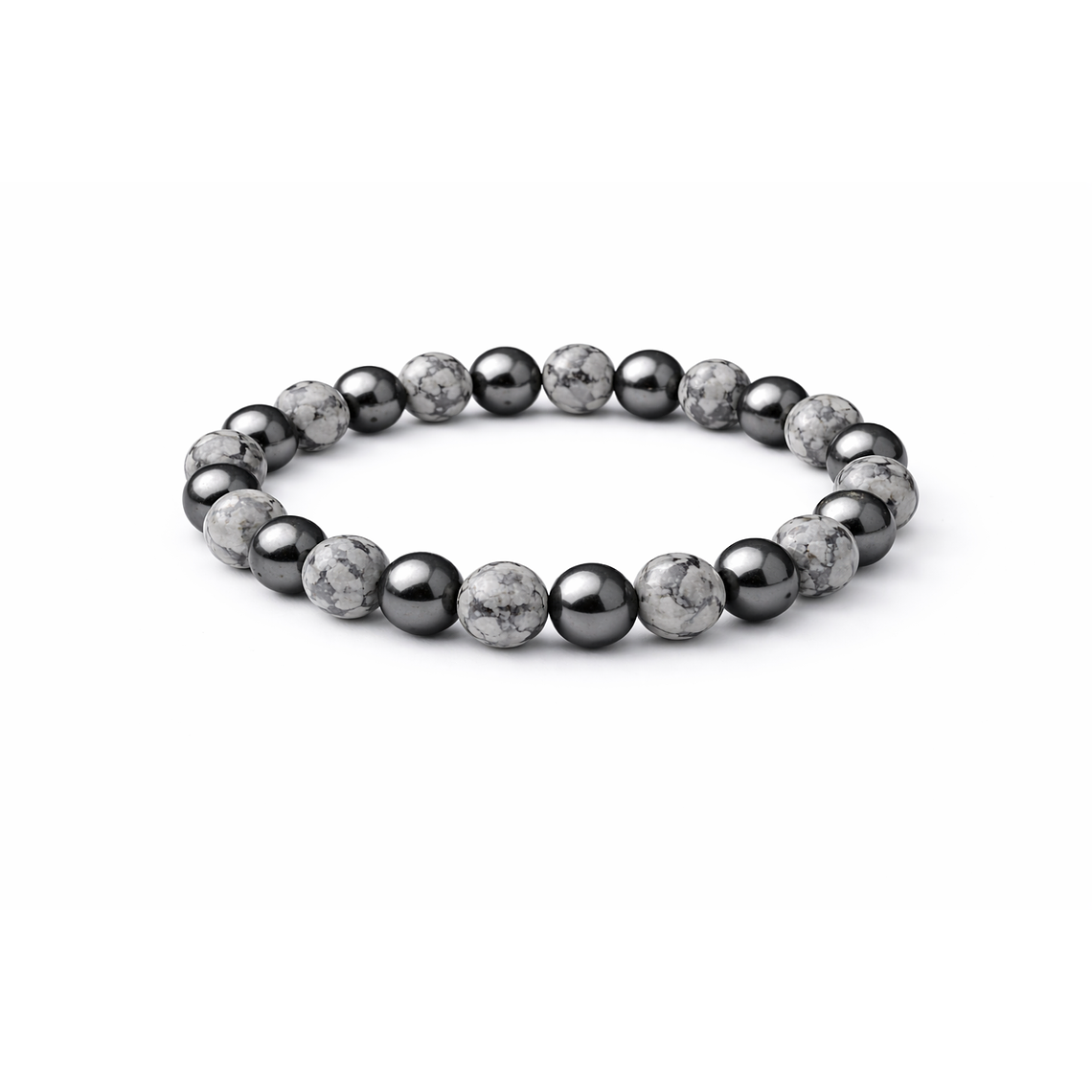 Manilla Pulsera Hombre Jaspe Gris Acerina 8mm 1