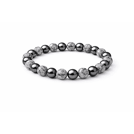 Manilla Pulsera Hombre Jaspe Gris Acerina 8mm