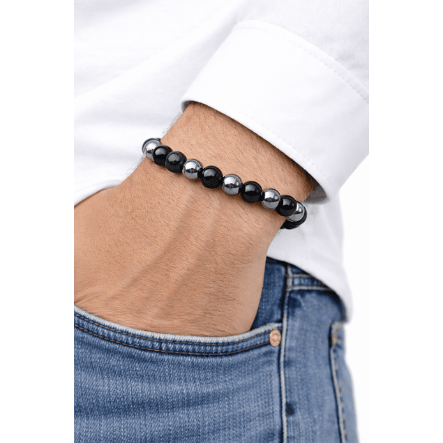 Manilla Pulsera Hombre Onix Acerina 8mm