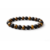 Manilla Pulsera Hombre Ojo Tigre Piedra Lava 8mm