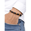 Manilla Pulsera Hombre Ojo Tigre Piedra Lava 8mm
