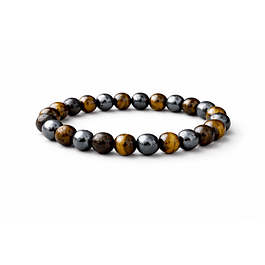 Manilla Pulsera Hombre Ojo Tigre Acerina 8mm