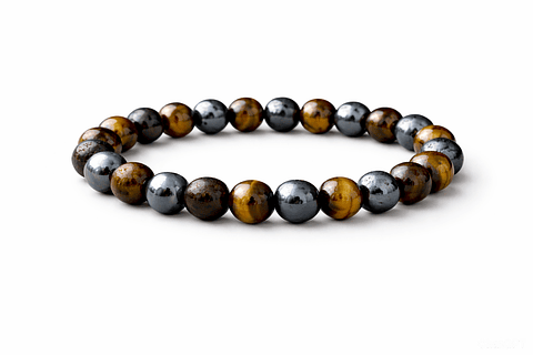 Manilla Pulsera Hombre Ojo Tigre Acerina 8mm