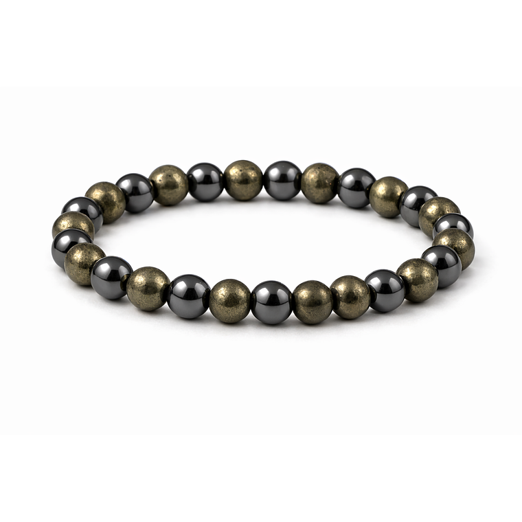 Manilla Pulsera Hombre Pirita Acerina 8mm 1