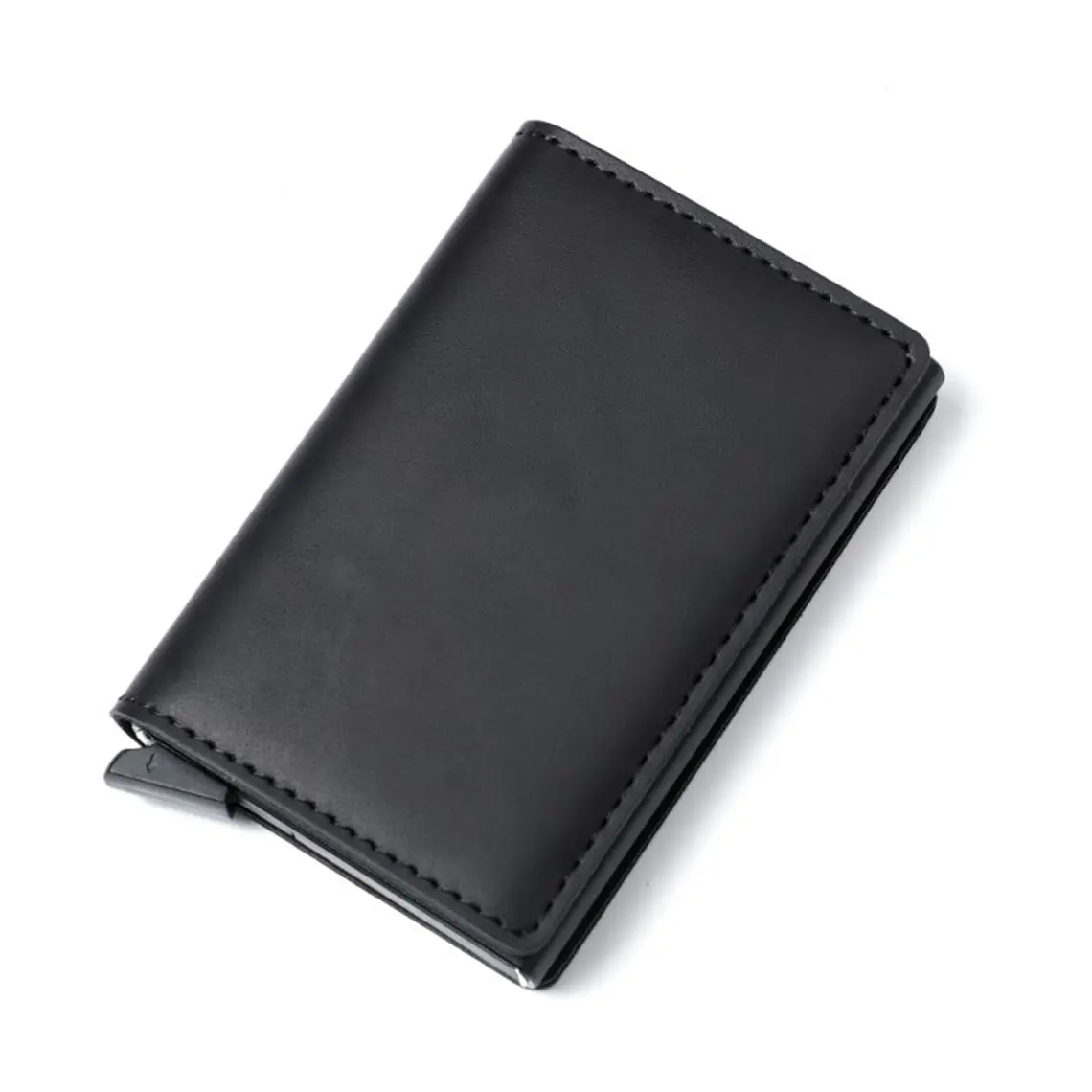 Billetera Ecocuero Aluminio Hombre Bloqueo RFID Negro 1