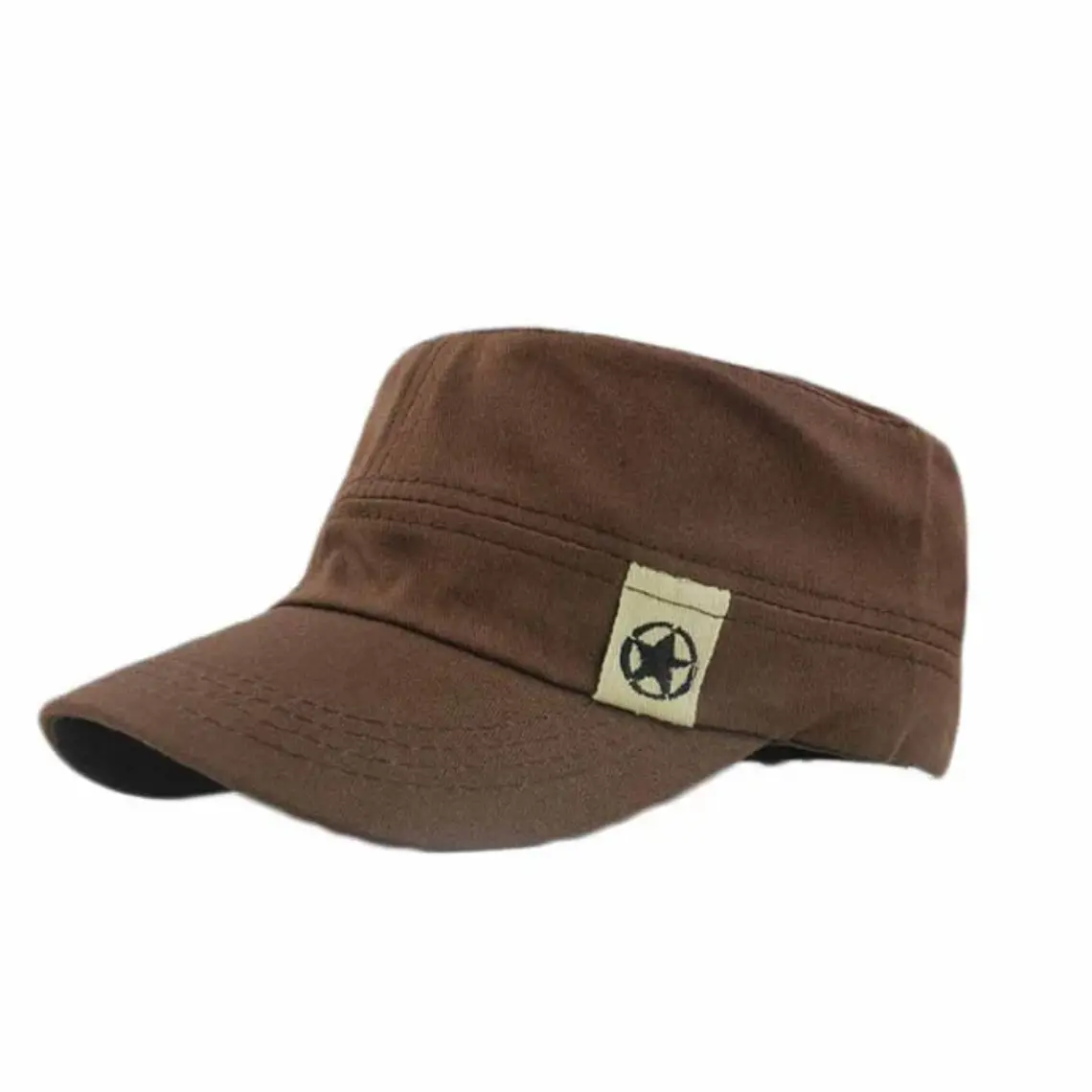 Gorra Plana Estilo Militar Marron 1