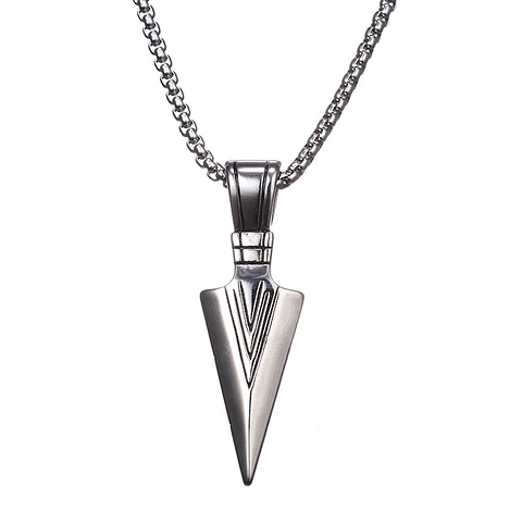 Dije Collar Punta Flecha Hombres 319 Plateado