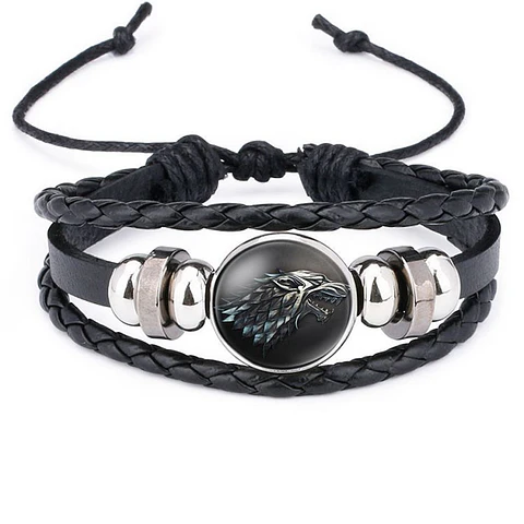 Pulsera Manilla Game of Thrones Cuero Ajustable Stark