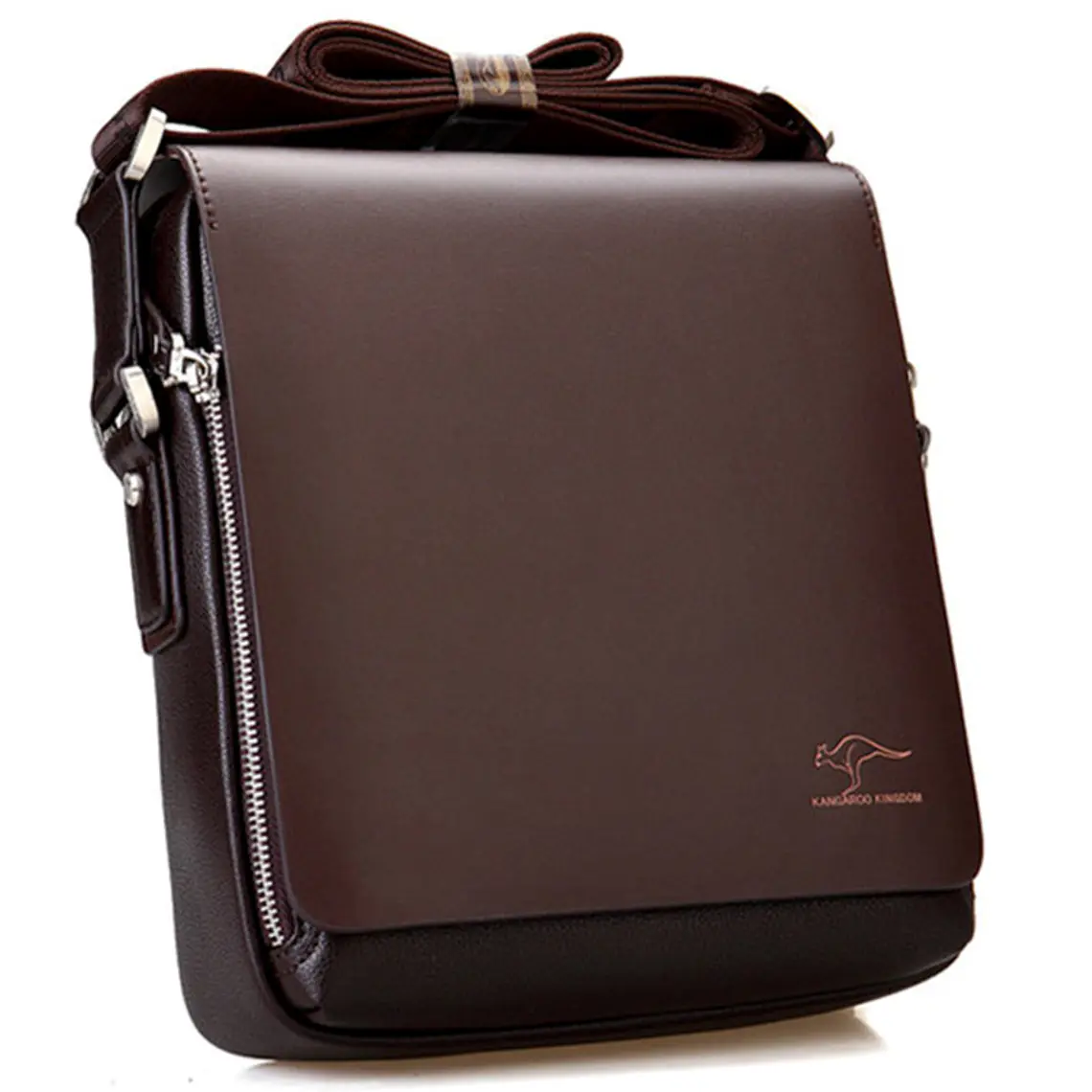 Bolso Hombre Cuero PU YS-4361-DS Medida 19*17*7cm Marron 1
