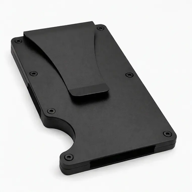 Billetera Tarjetero Hombre Aluminio Bloqueo RFID 0221 Negro 2