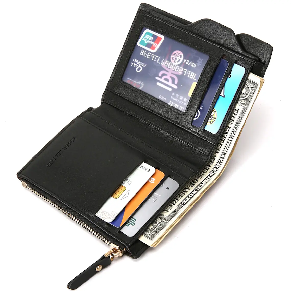 Billetera Monedero Hombre Cuero PU Negro 2