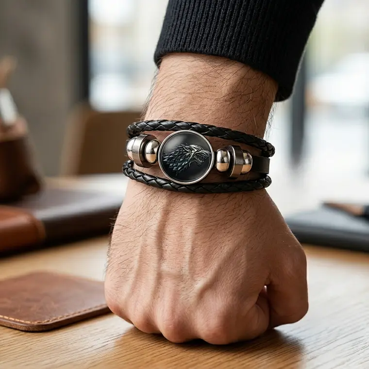 Pulsera Manilla Game of Thrones Cuero Ajustable Stark 2