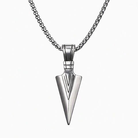 Dije Collar Punta Flecha Hombres 319 Plateado