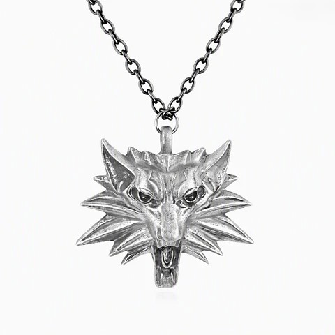 Dije Collar Cabeza Lobo Medallon Caza Salvaje 1264 Plateado