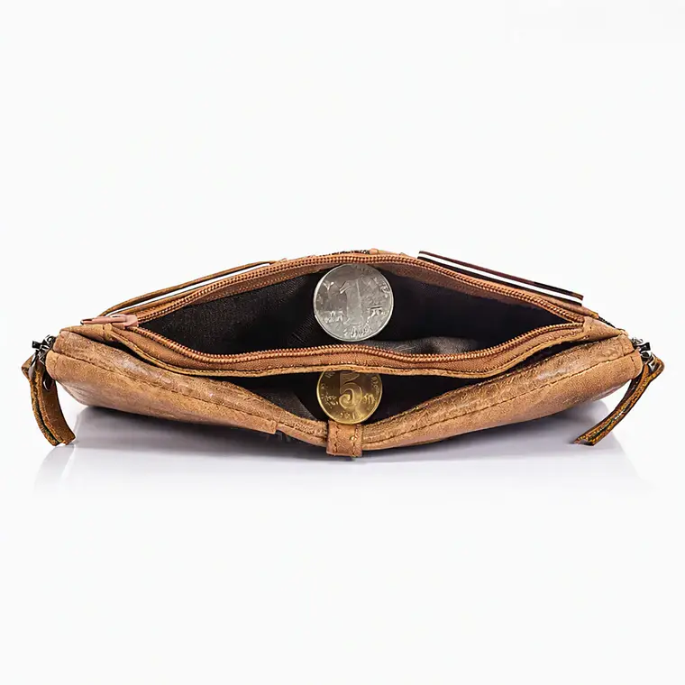 Billetera Cuero Hombre Monedero RFID BULLCAPTAIN QB06 Marron 3