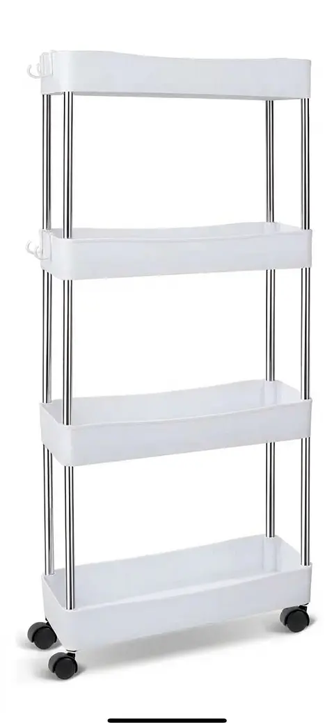 Estante Organizador Baño 4 Niveles Carrito Multifuncional Color Blanco