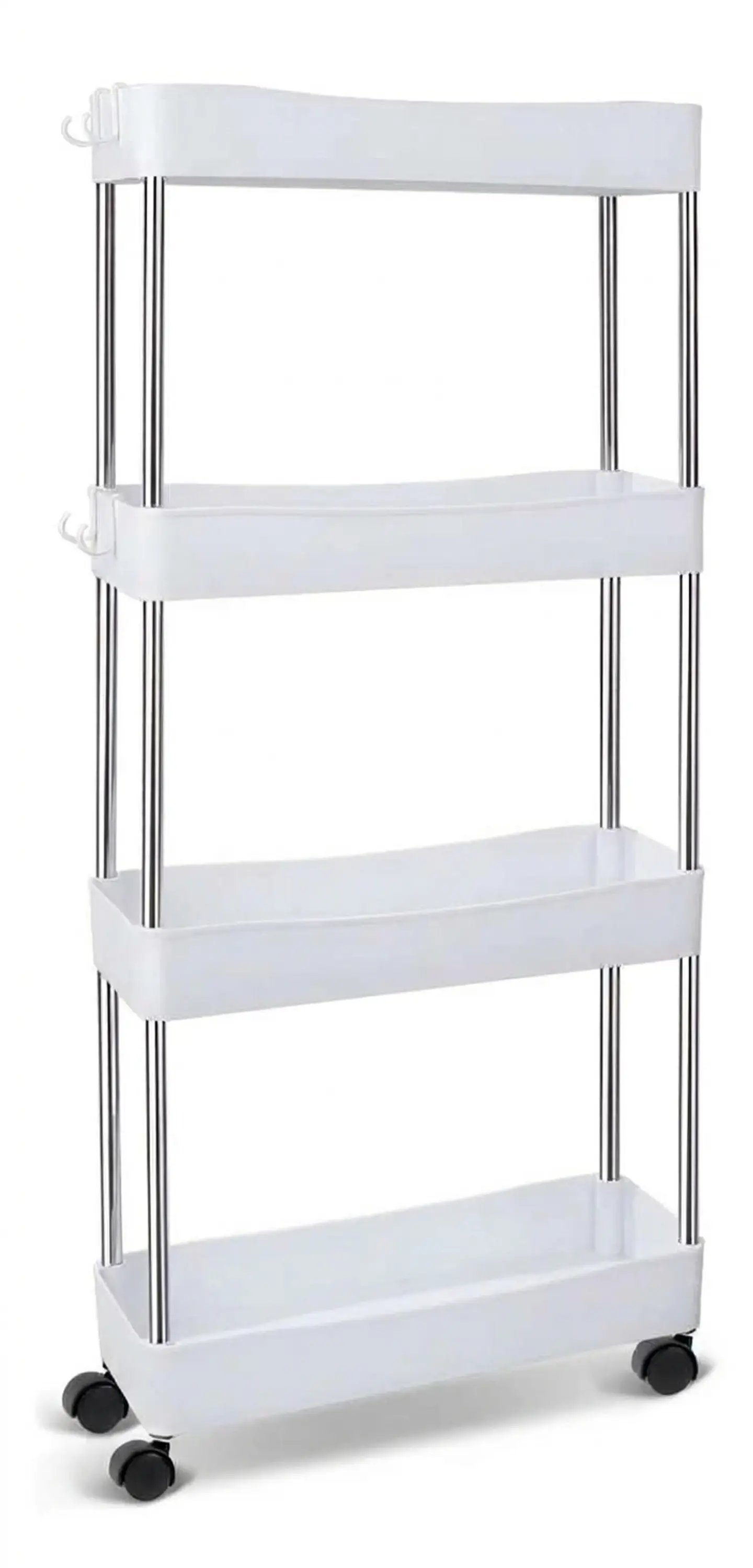 Estante Organizador Baño 4 Niveles Carrito Multifuncional Color Blanco 2