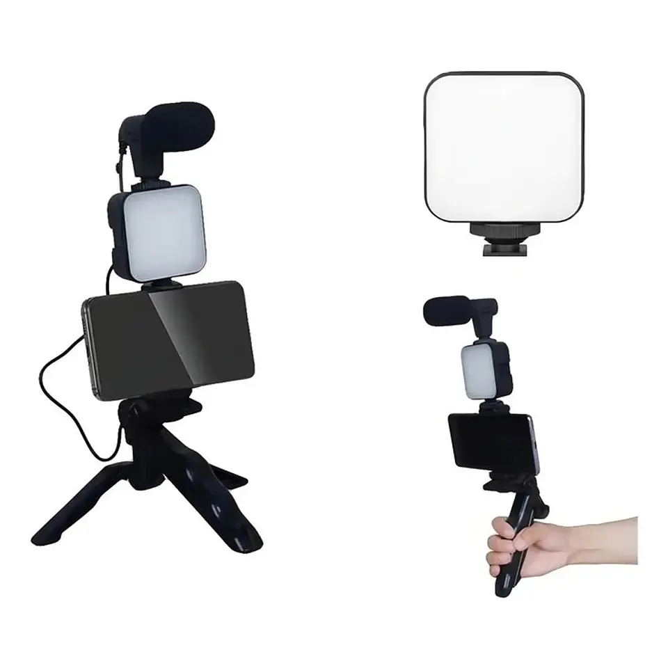 Kit Estabilizador para Celular y Cámara con Trípode y Control Bluetooth, Negro 1