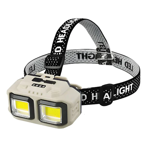 Linterna Frontal Minera Hx-816 Alta Potencia Led Cob 4 Modos Linterna Beige Luz Blanco, Rojo