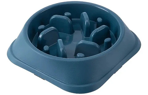 Plato Anti Ansiedad Anti Estrés Cuadrado Mascota Perro Gato Color Azul Petróleo