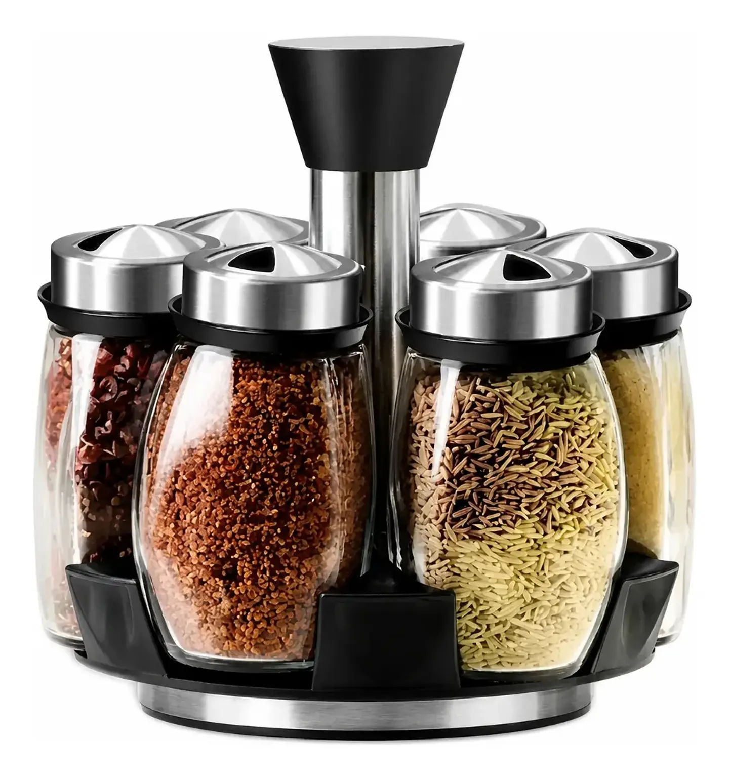 Especiero Giratorio De Cocina Condimentero 7 Frascos Vidrio 1