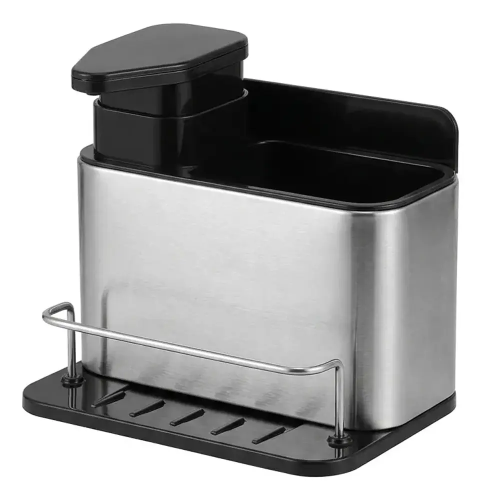 Dispensador Jabon Lavalozas Organizador Lavaplatos Acero 1