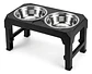 Comedero Doble Elevar Perros Gatos Platos Acero Inoxidable - Miniatura 1