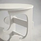 Mesa Auxiliar Redonda De Madera Con Revistero Y Organizador Blanco - Miniatura 2