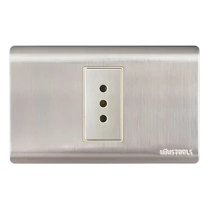 Enchufe Simple Embutido 10A Acero-Inox Uyustools