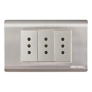 Enchufe Triple 10A ACERO-INOX Curvo UyusTools