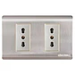 Enchufe Doble 10A ACERO-INOX Curvo UyusTools - Miniatura 1