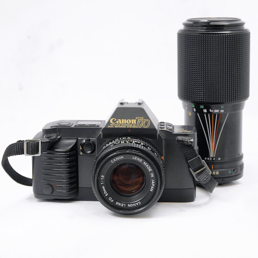 Canon T70 + Canon FD 50mm f1.8 + Canon FD 70-210mm f4 - Usado 2