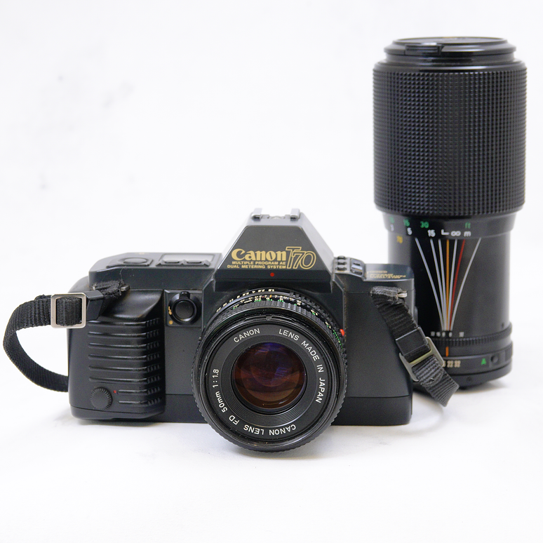Canon T70 + Canon FD 50mm f1.8 + Canon FD 70-210mm f4 - Usado 2