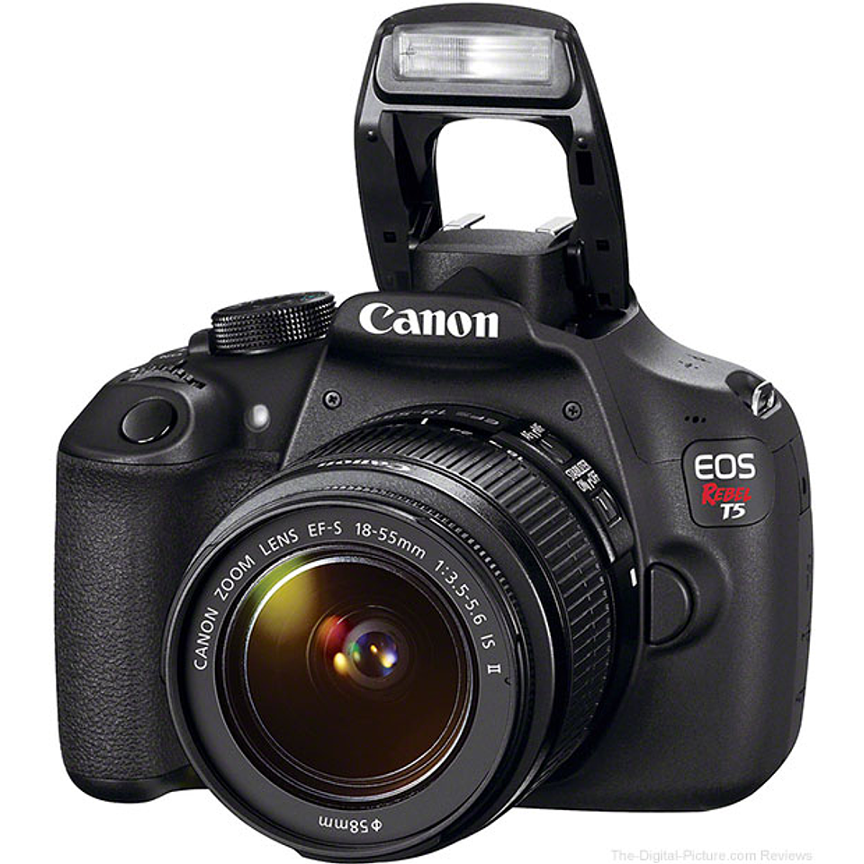 Canon EOS Rebel T5 DSLR con lente EF-S 18-55mm y accesorios - Usado