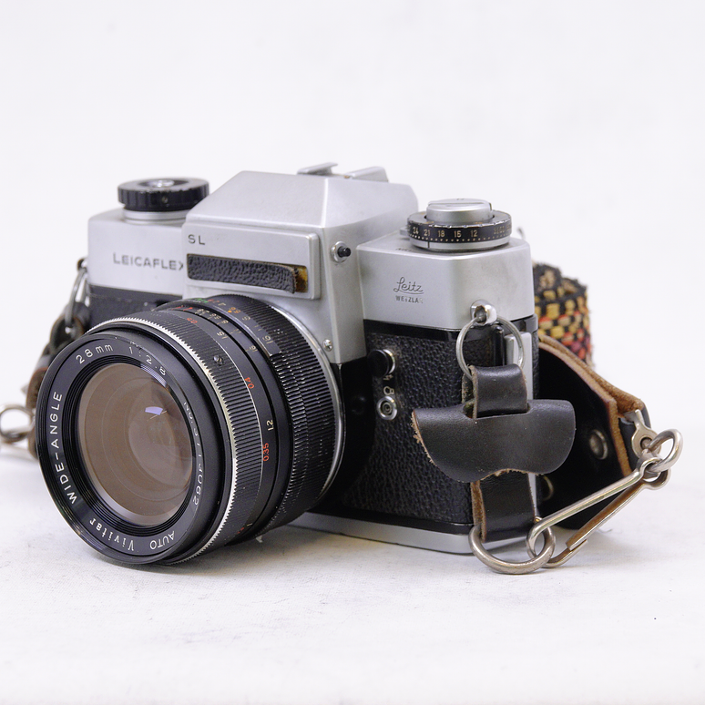 Leicaflex SL con lente Vivitar 28mm f2.8 y correa - Usado 8
