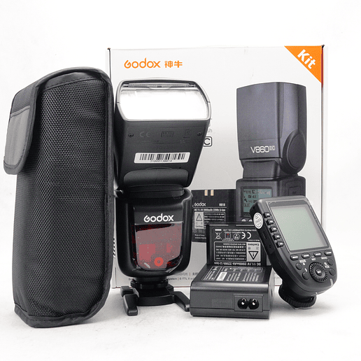 KIT Flash Godox V860II TTL a batería + Trigger Transmisor Godox X-PROc PARA CANON - USADO 5