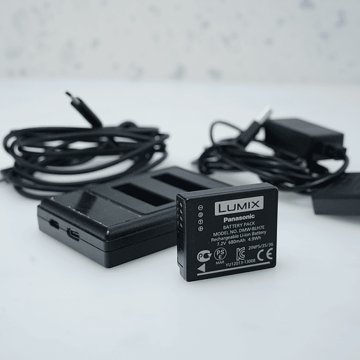 Cargador (para Panasonic) DMW-BLH7E + 1 Bateria Lumix + DC Coupler 1